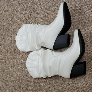 White Faux Leather Cowgirl Boots NWOT
